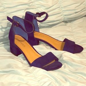 Rampage blue suede chunky heels